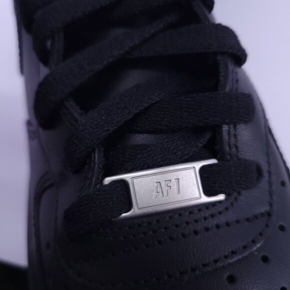 Nike Air Force 1 Mid '07 Black Leather Sneakers Size 11 CW2289-001 - Picture 14 of 16